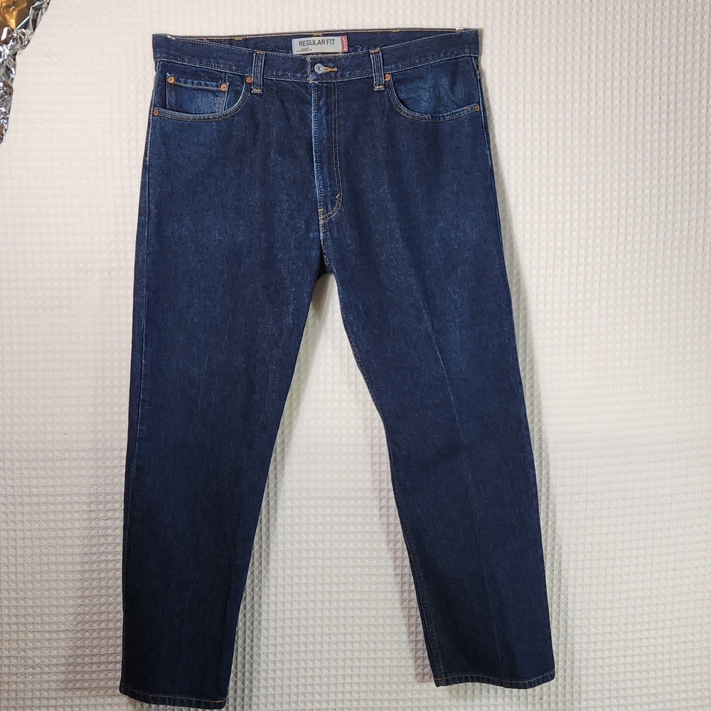 Vintage Levi's 505 Regular‎ Fit Jeans Men's W40 L30 Dark Wash Denim Pants - Picture 9 of 12